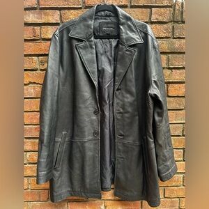 Oversized leather jacket